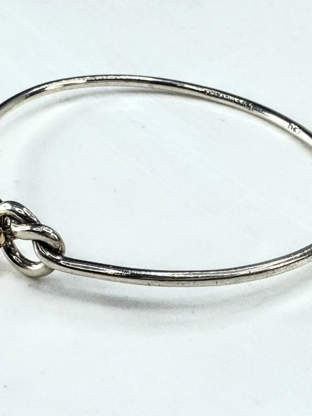 Tiffany & Co. Hook & Eye 18K Gold Sterling Silver Bangle Bracelet JR1880